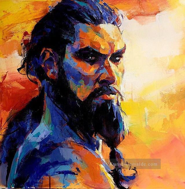 Porträt von Khal Drogo Spiel der Throne Ölgemälde